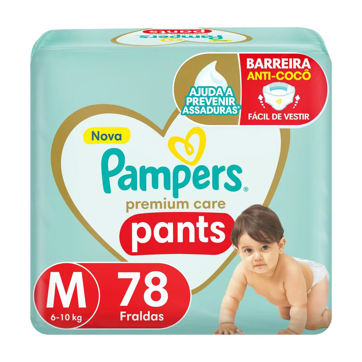Fralda Pampers Pants Premium Care M 78 unidades