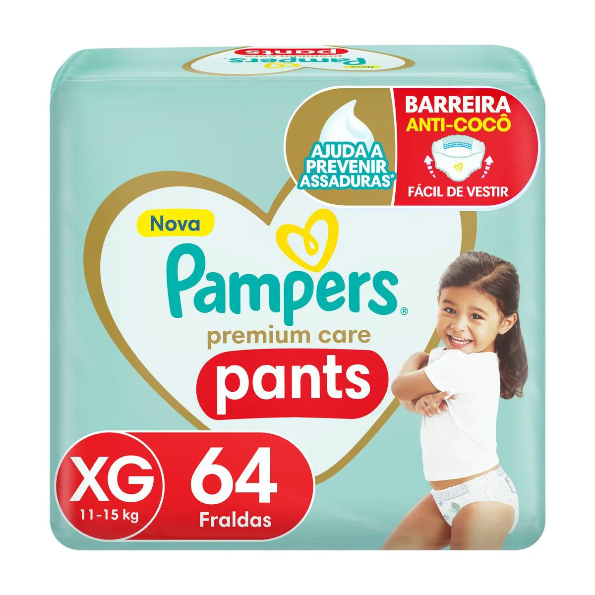 Fralda Pampers Pants Premium Care XG 64 unidades