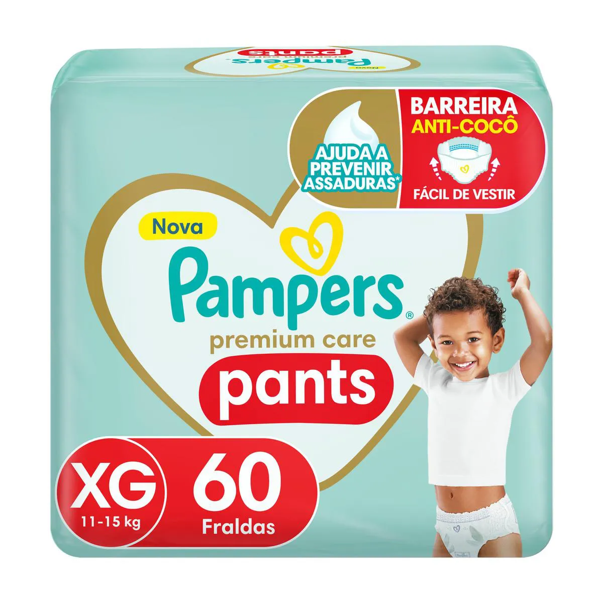Fralda Pampers Pants Premium Care XXG 60 unidades