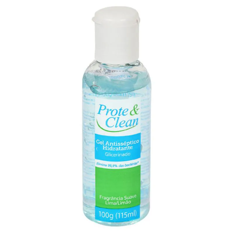 ÁLCOOL 70 GEL ANTISSÉPTICO HIDRATANTE PROTE CLEAN LIMÃO 100G