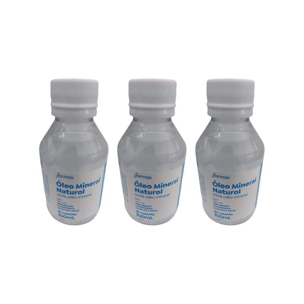 OLEO FARMAX 100ML MINERAL NATUROL  - KIT C/ 3UN
