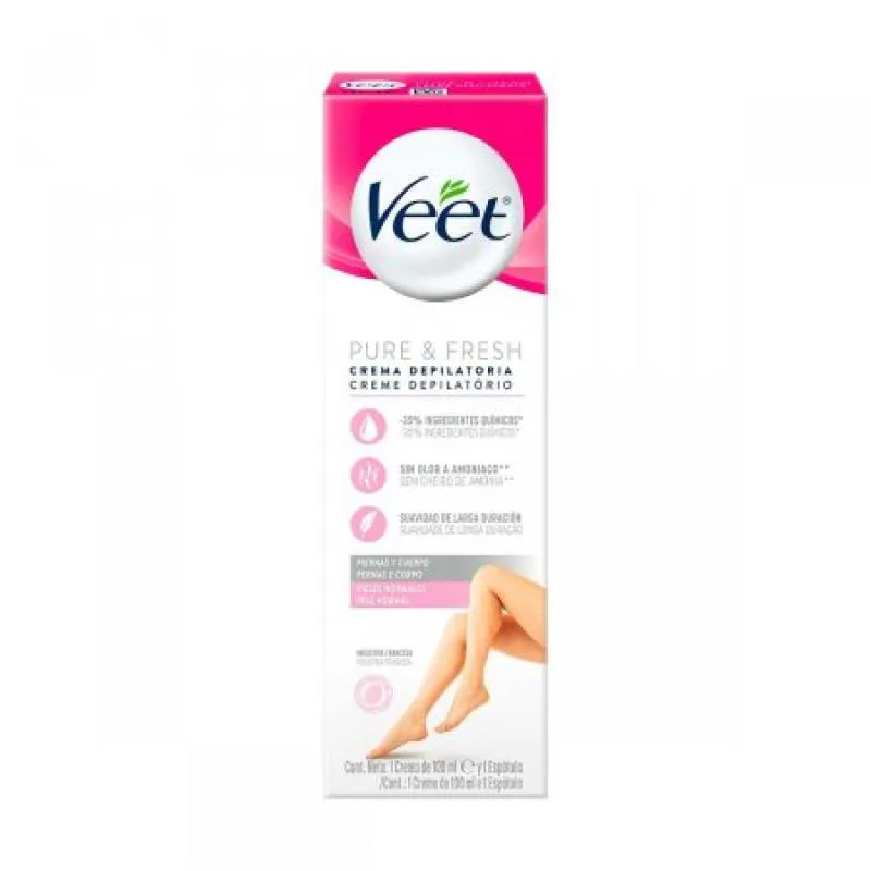 CREME DEPILATóRIO VEET PURE &FRESH PELE NORMAL 100ML