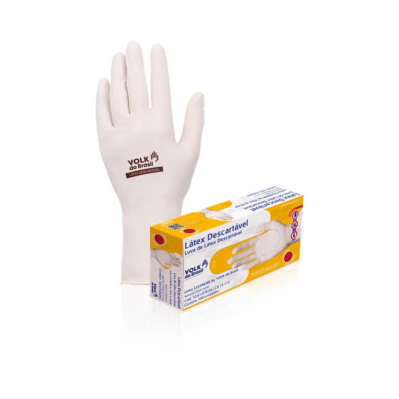 LUVA DE LATEX VOLK PP COM 100 UNIDADES