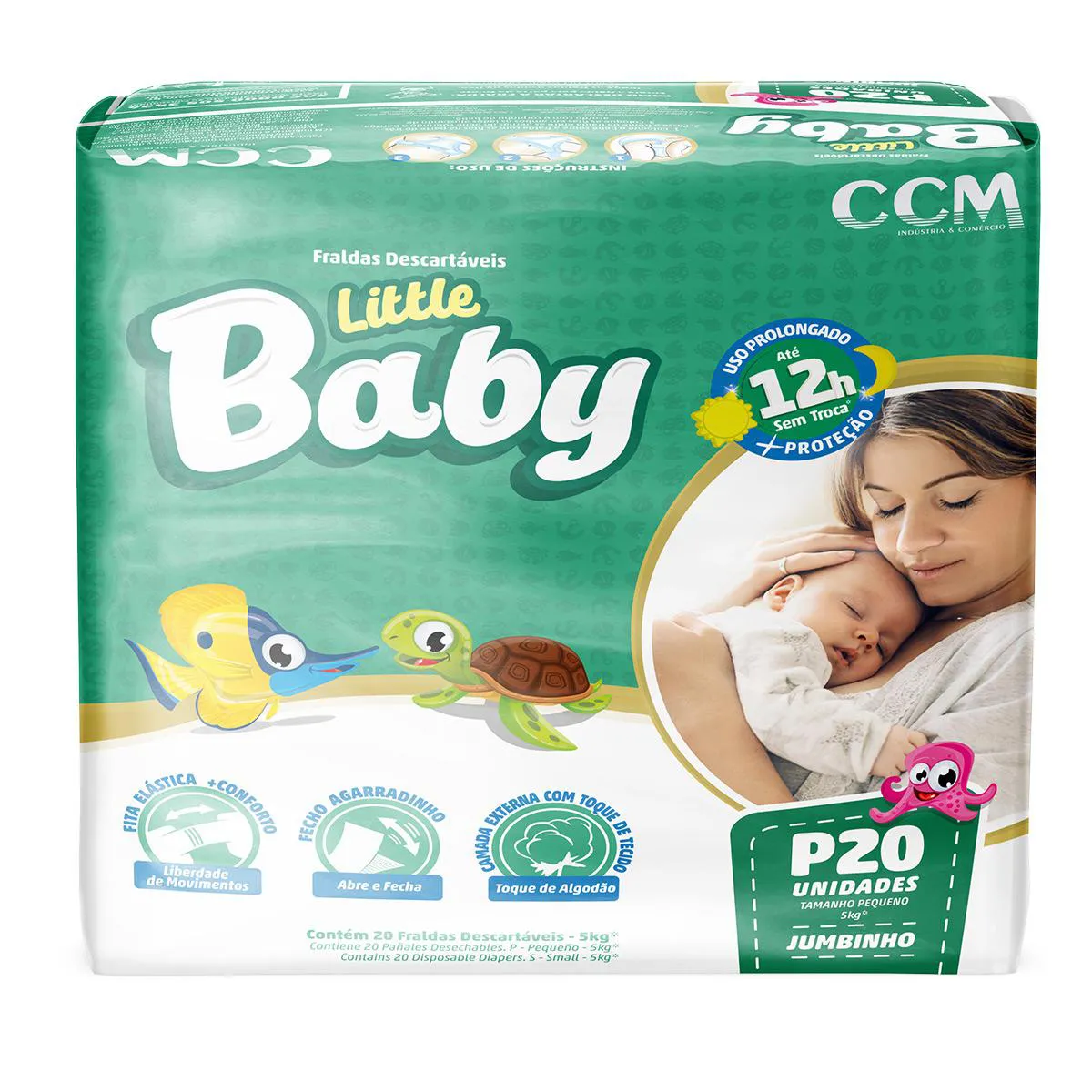 FRALDA DESCARTáVEL LITTLE BABY JUMBINHO P 20 UNIDADES