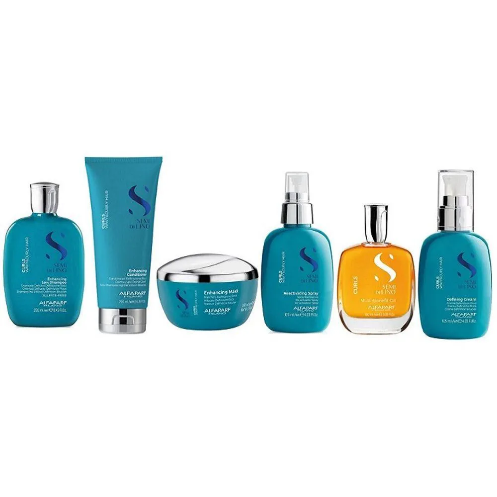 KIT DE TRATAMENTO COMPLETO ALFAPARF SEMI DI LINO CURLS PEQUENO