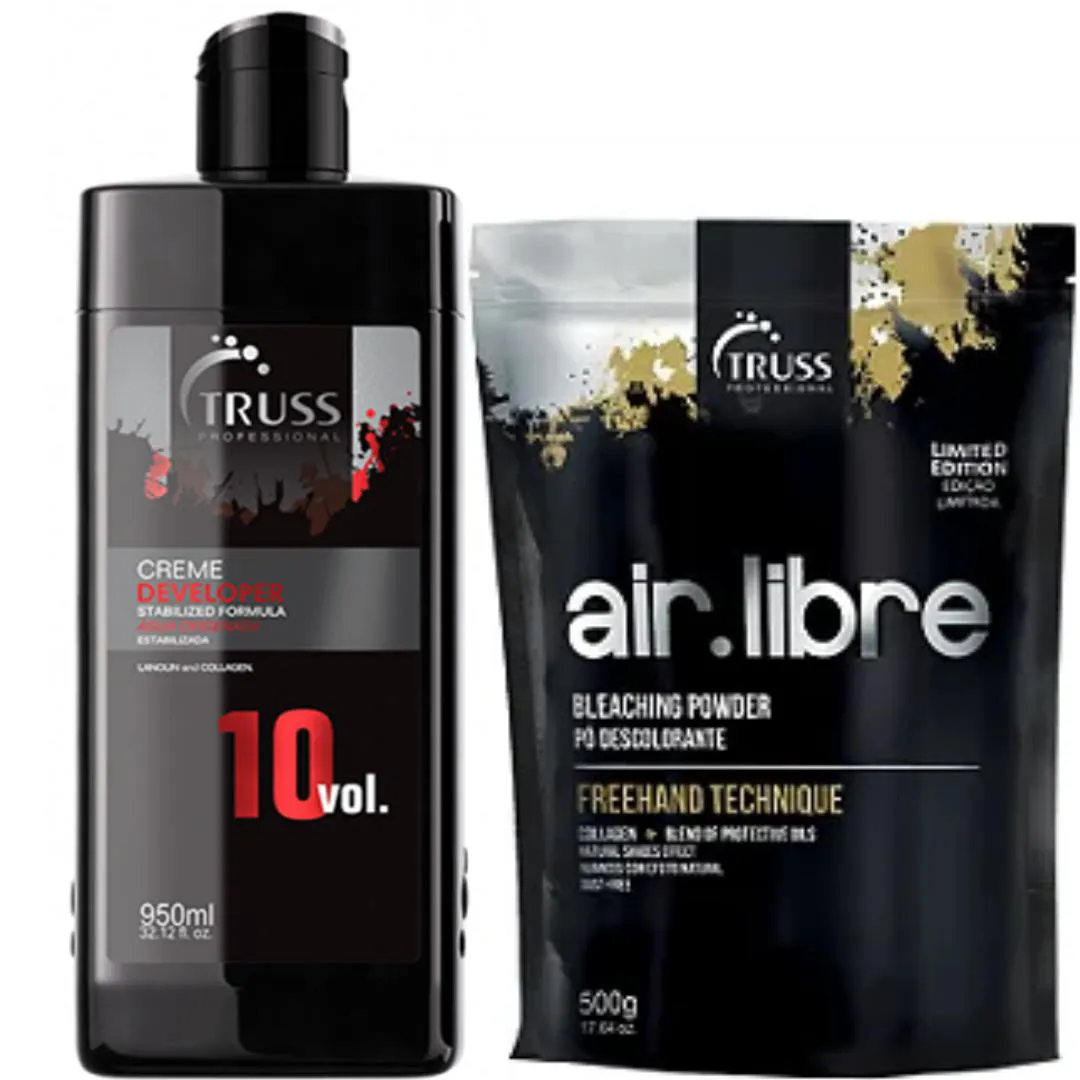 TRUSS AIR LIBRE Pó DESCOLORANTE 500G + ÁGUA OXIGENADA VOL.10