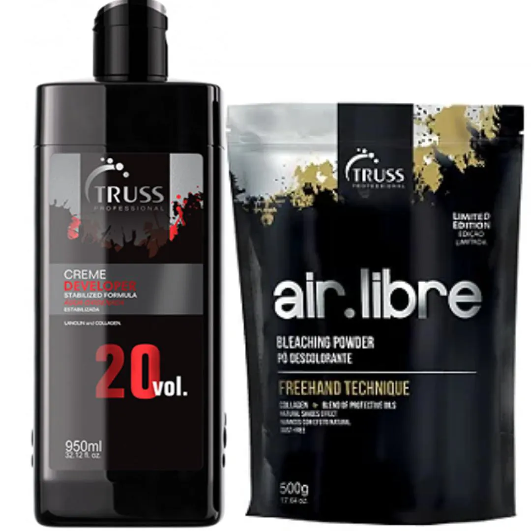 TRUSS AIR LIBRE Pó DESCOLORANTE 500G + ÁGUA OXIGENADA VOL.20