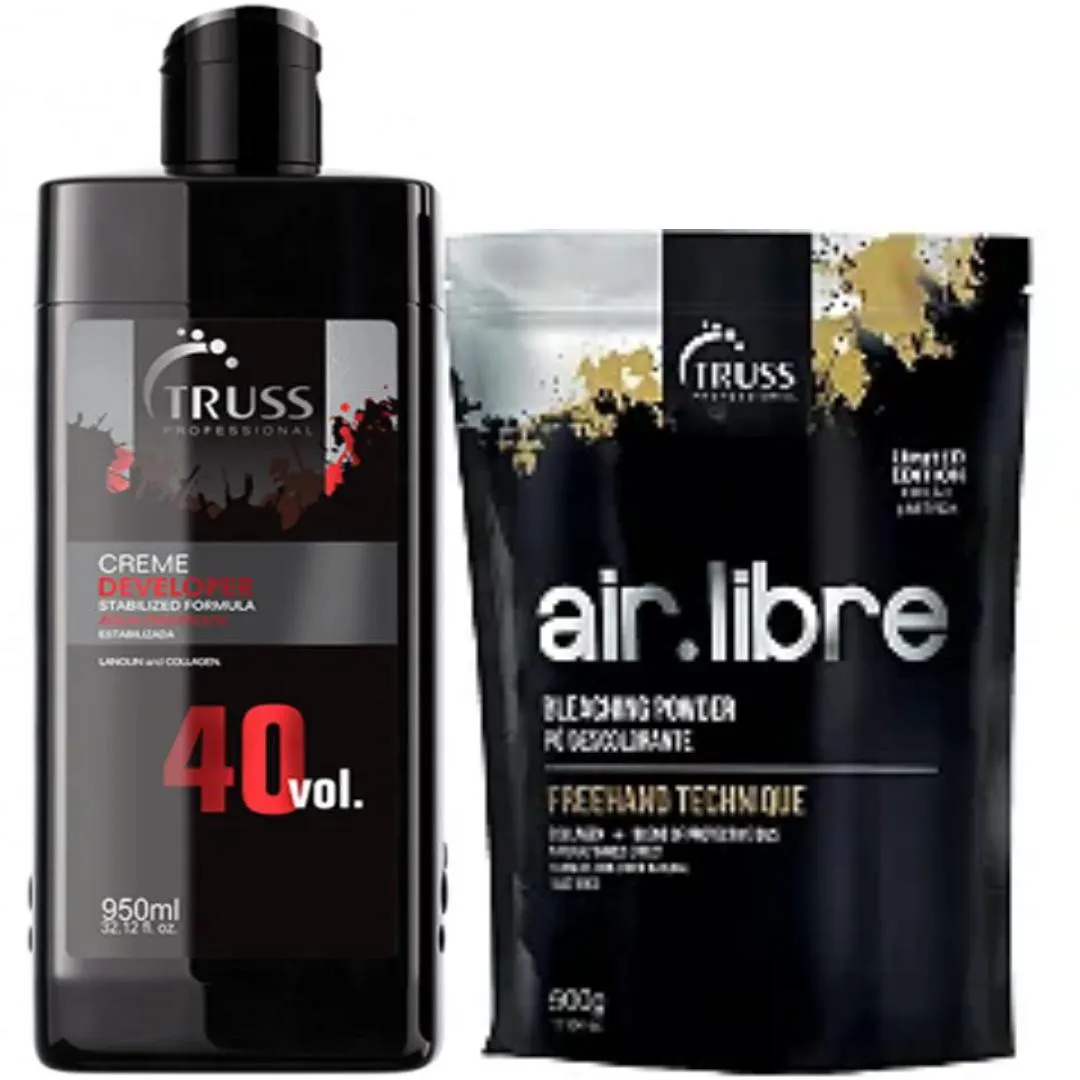 TRUSS AIR LIBRE Pó DESCOLORANTE 500G + ÁGUA OXIGENADA VOL.40