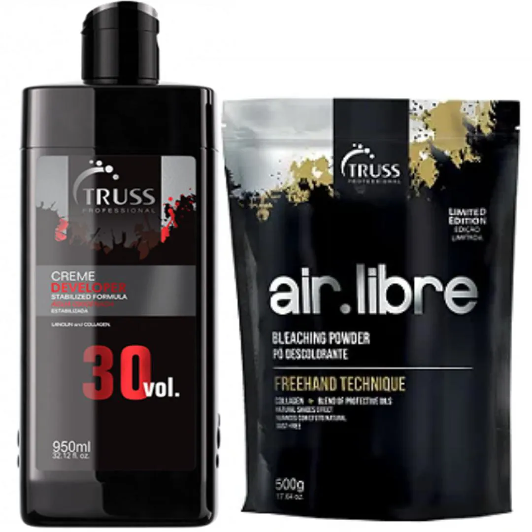 TRUSS AIR LIBRE Pó DESCOLORANTE 500G + ÁGUA OXIGENADA VOL.30