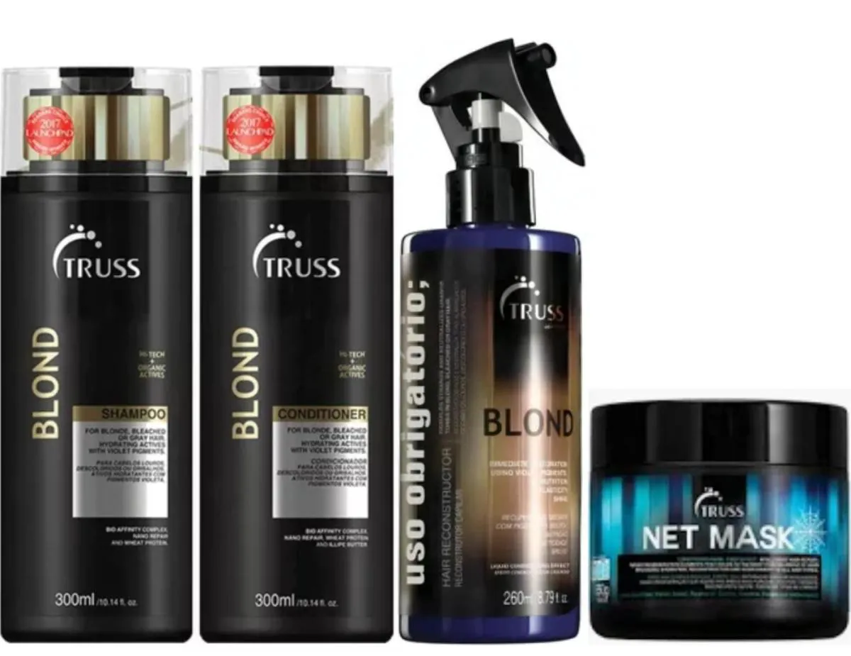 TRUSS BLOND SHAMPOO E CONDICIONADOR + USO OBRIGATóRIO BLOND + NET MASK 550G