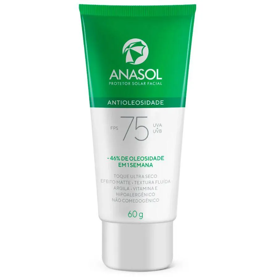 PROTETOR SOLAR FACIAL ANTIOLEOSIDADE FPS 75 60G - ANASOL