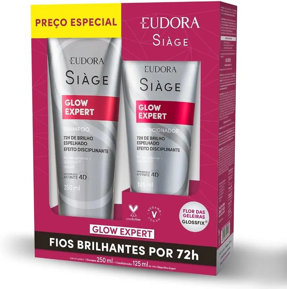 KIT EUDORA SIàGE GLOW EXPERT SHAMPOO  CONDICIONADOR 250X125ML
