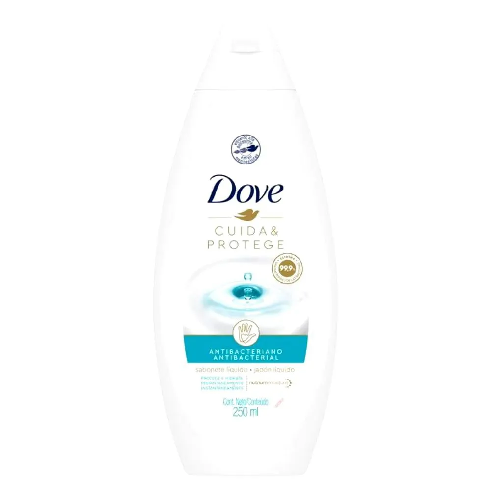 KIT SABONTE DOVE ANTIBACTERIANO 250ML + REFIL DOVE 200ML
