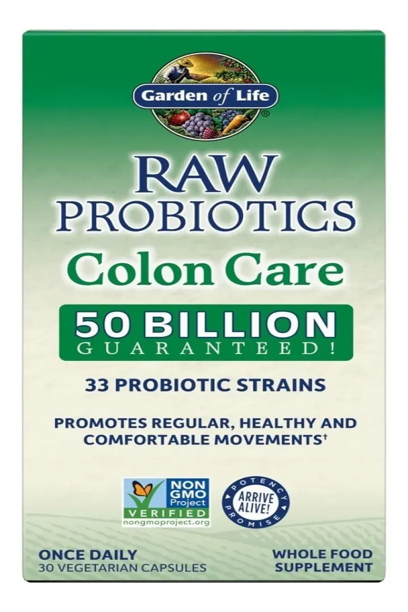 GARDEN OF LIFE RAW PROBIóTICO COLON CARE - 50 BILHõES - 34 CEPAS
