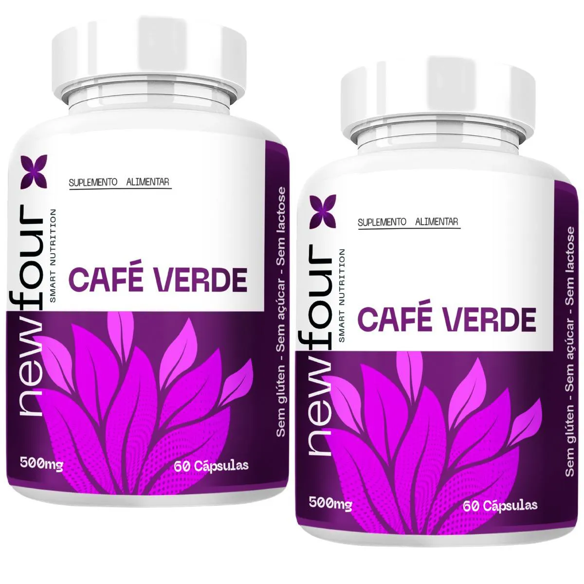 CAFÉ VERDE KIT COM 2 POTES COM TOTAL DE 120 CAPSULAS