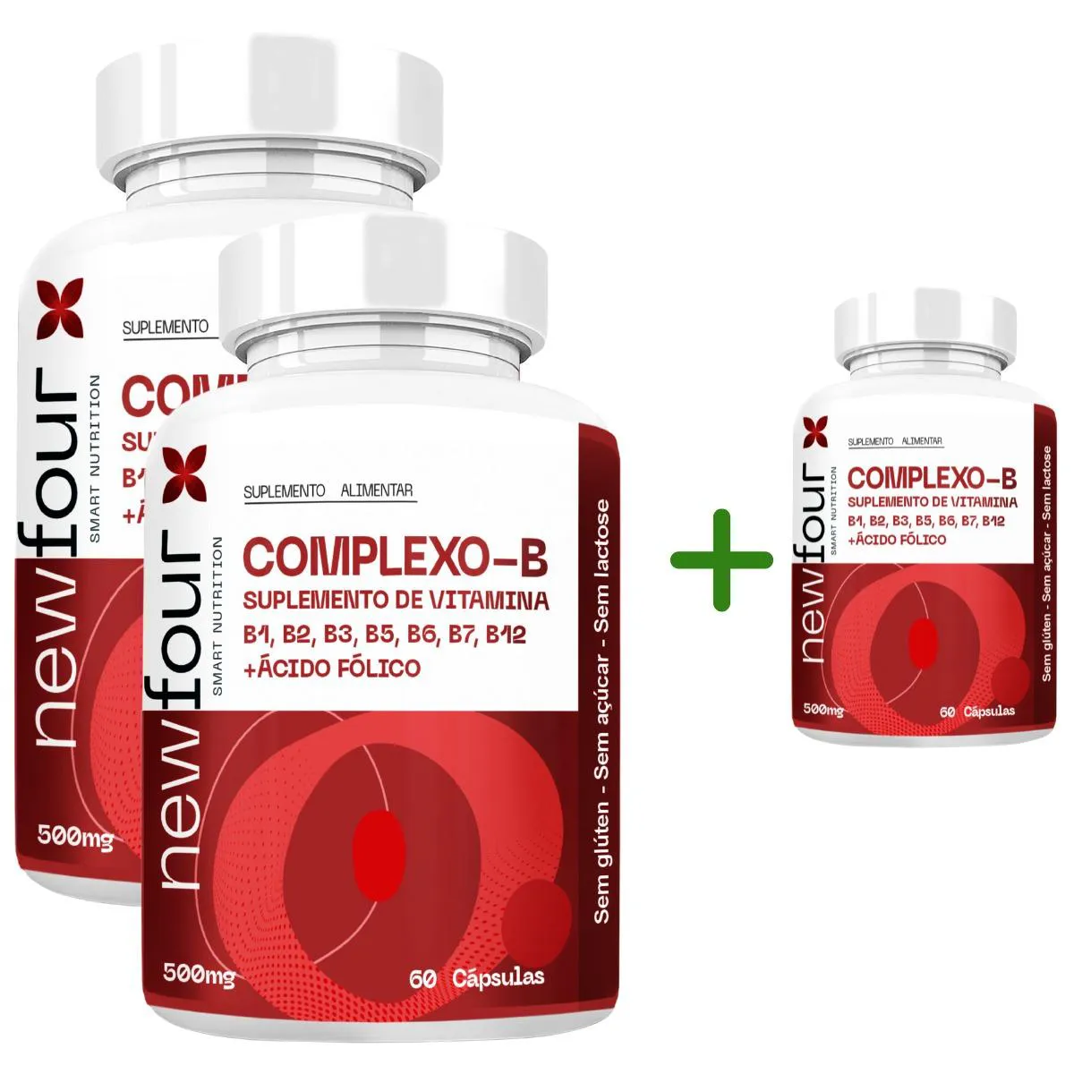 COMPLEXO-B SUPLEMENTO DE VITAMINA B1, B2, B3, B5, B6, B7, B12 + ÁCIDO FÓLICO COMPRE 2 LEVE 3 COM TOTAL DE 180 CAPSULAS