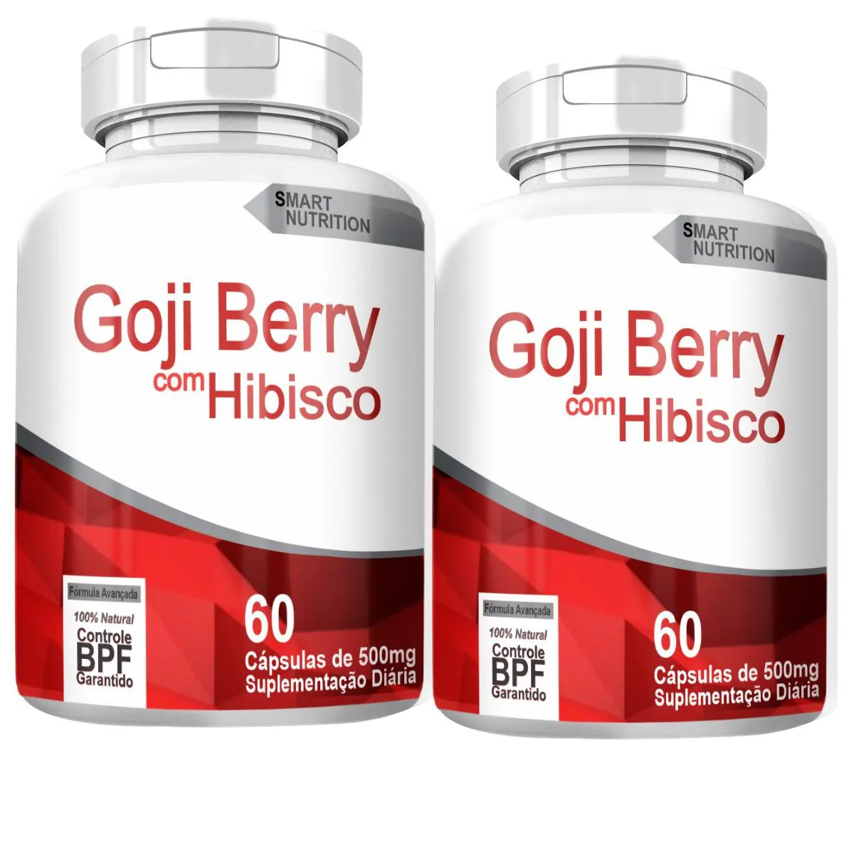 GOJI BERRY COM HIBISCO KIT COM 2 POTES COM TOTAL DE 120 CAPSULAS