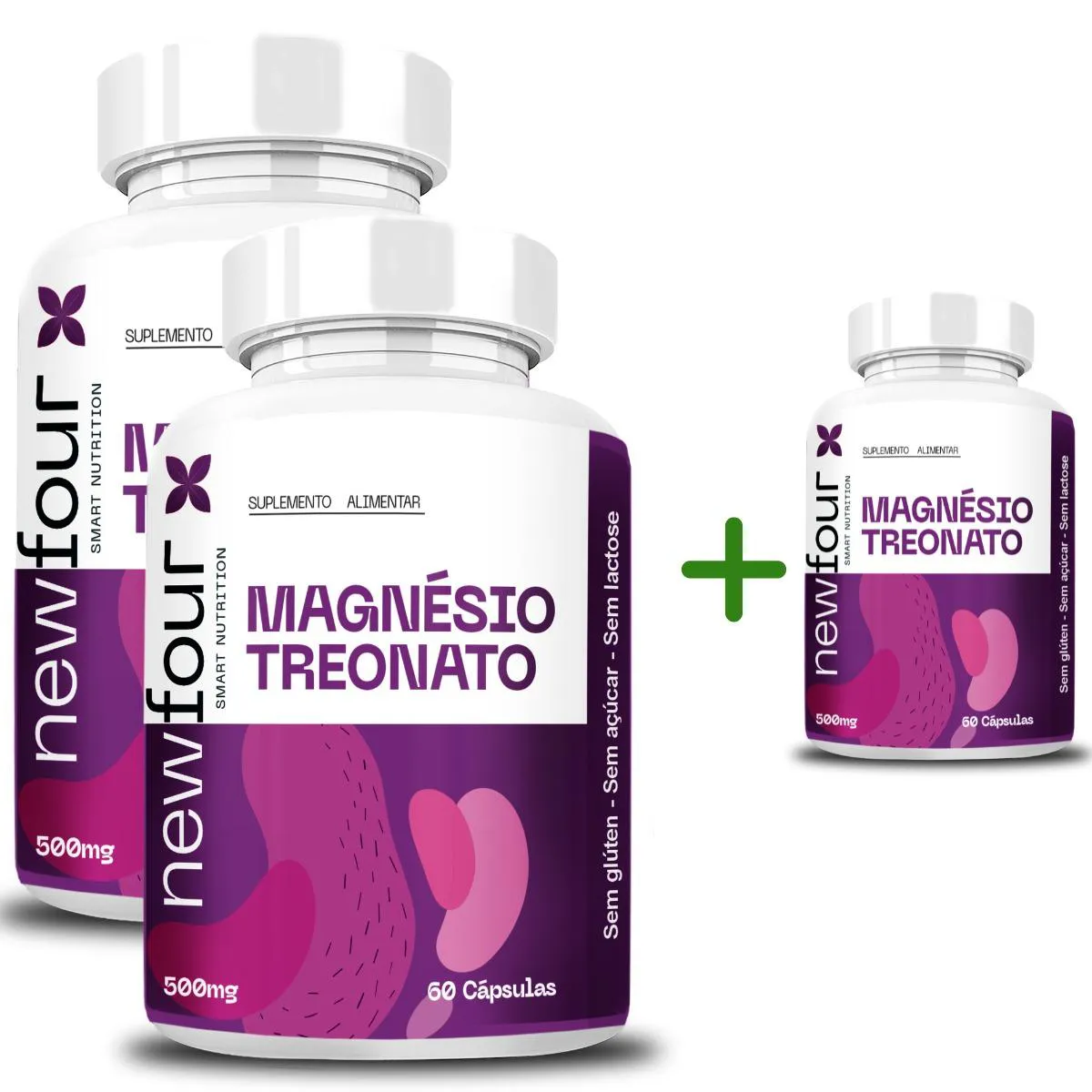 MAGNÉSIO TREONATO COMPRE 2 LEVE 3 COM TOTAL DE 180 CAPSULAS