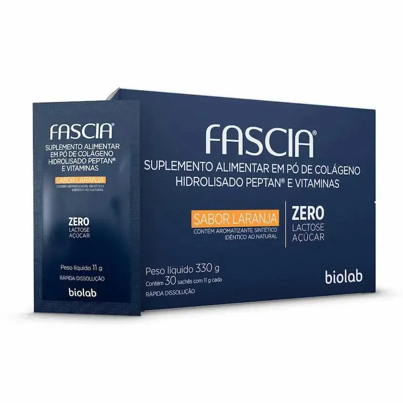 Biolab Fascia - Suplemento Alimentar Sabor Laranja 30 Sachês