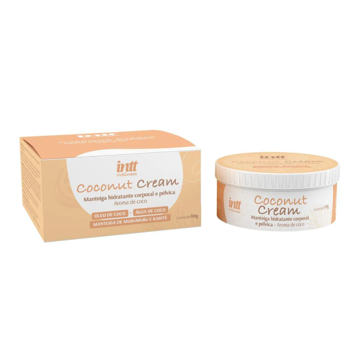 CREME HIDRATANTE CORPORAL E PéLVICA COM AROMA DE COCO - INTT WELLNESS COCONUT CREAM