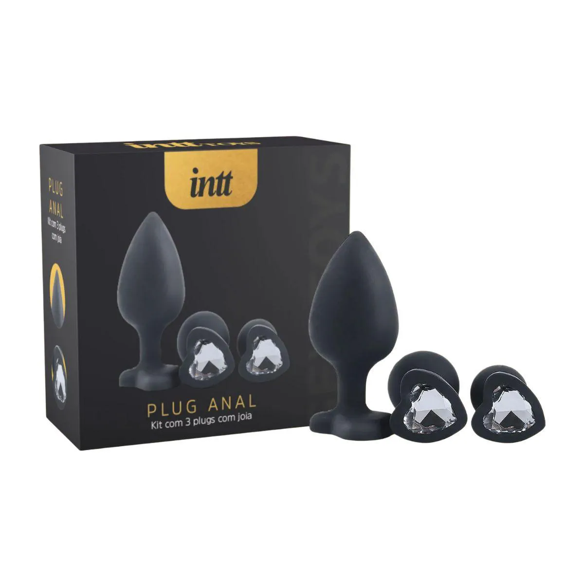 KIT COM 3 PLUG ANAL FORMATO DE CORAçãO - INTT
