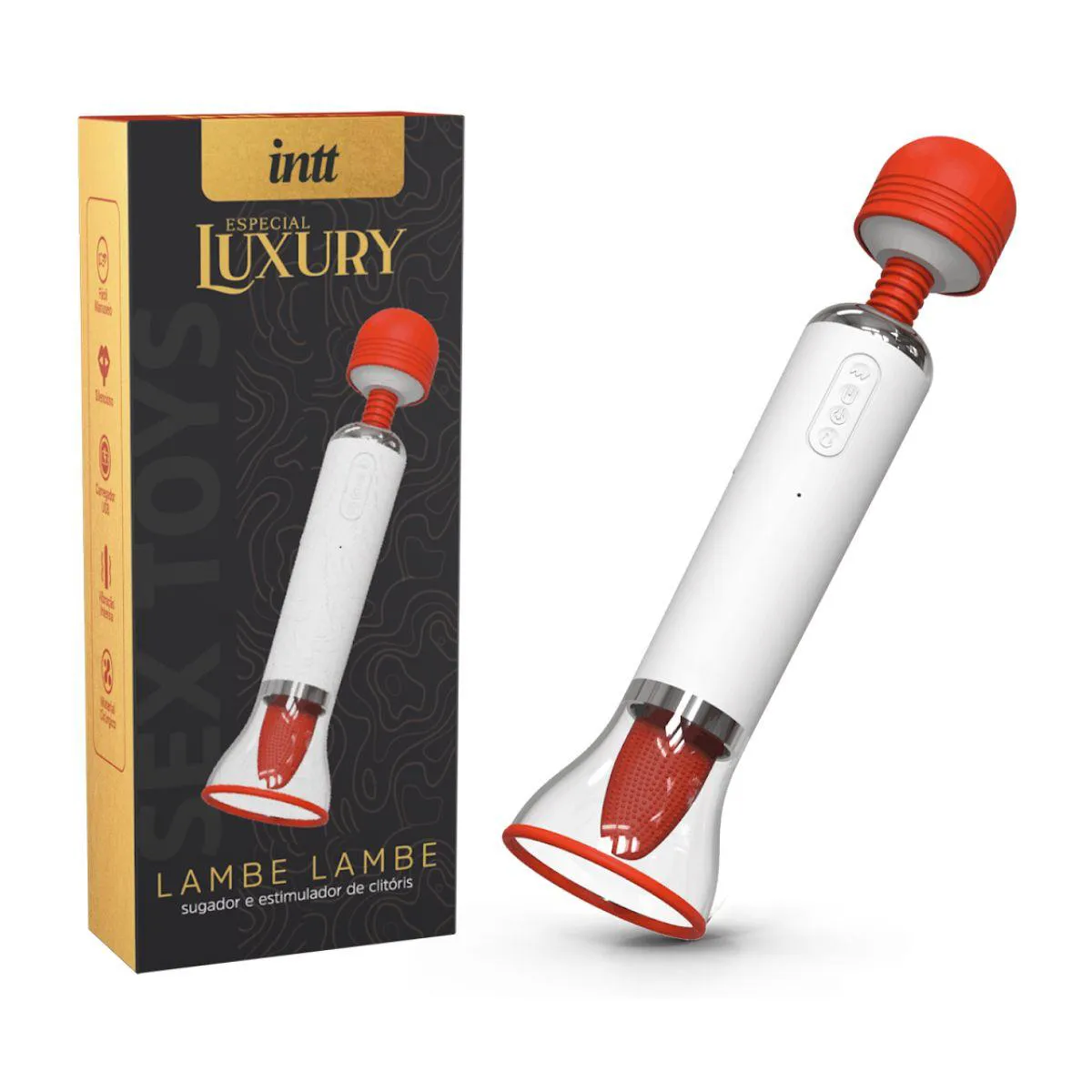 VIBRADOR LAMBE LAMBE LUXURY VERMELHO - INTT