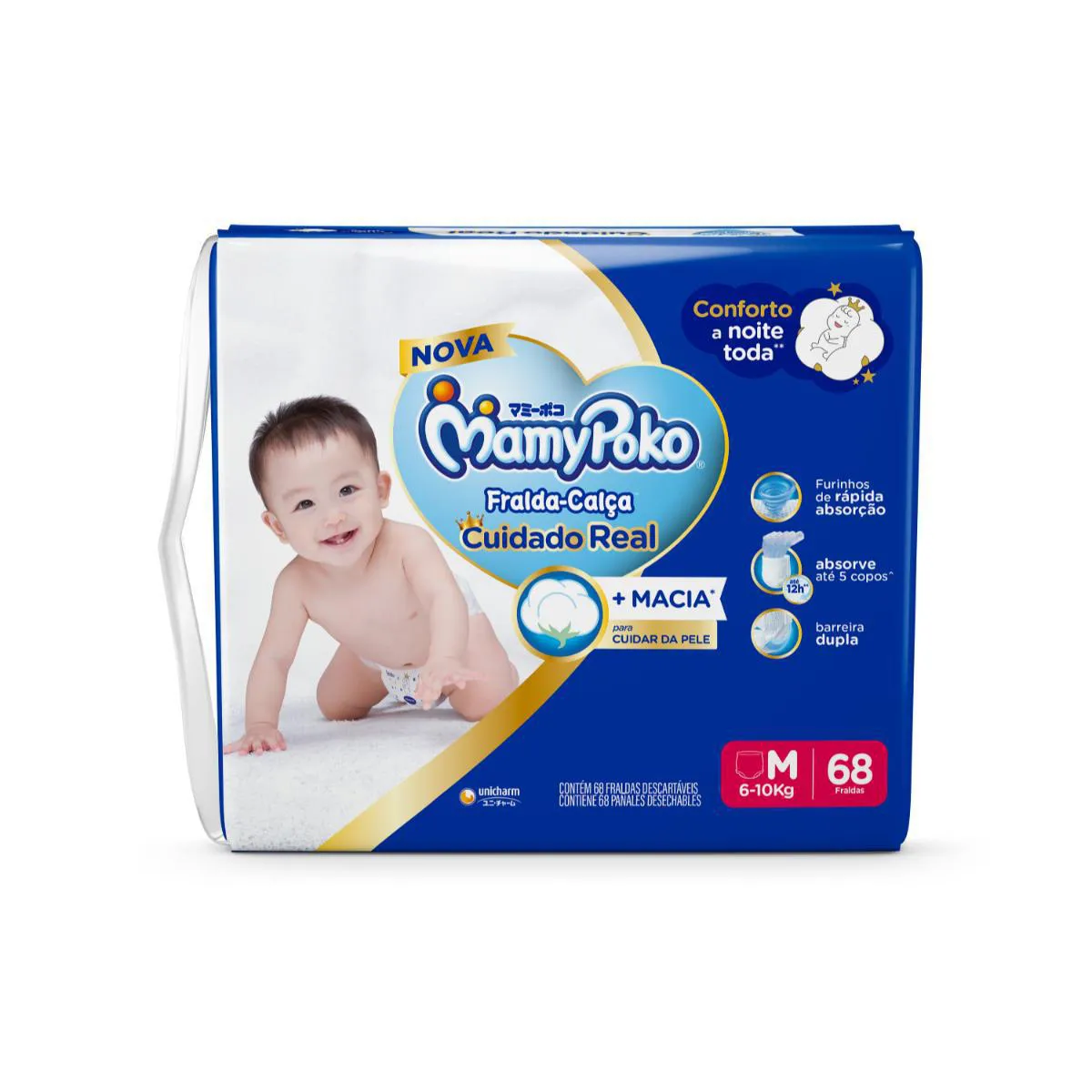 Fralda Calça MamyPoko Premium Seca M 68 unidades