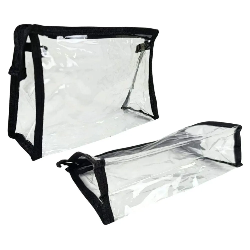 NECESSAIRE ESTOJO ORGANIZADOR PARA VIAGEM TRANSPARENTE COM ZIPER BOLSA FEMININA MASCULINO MAQUIAGEM Lilás