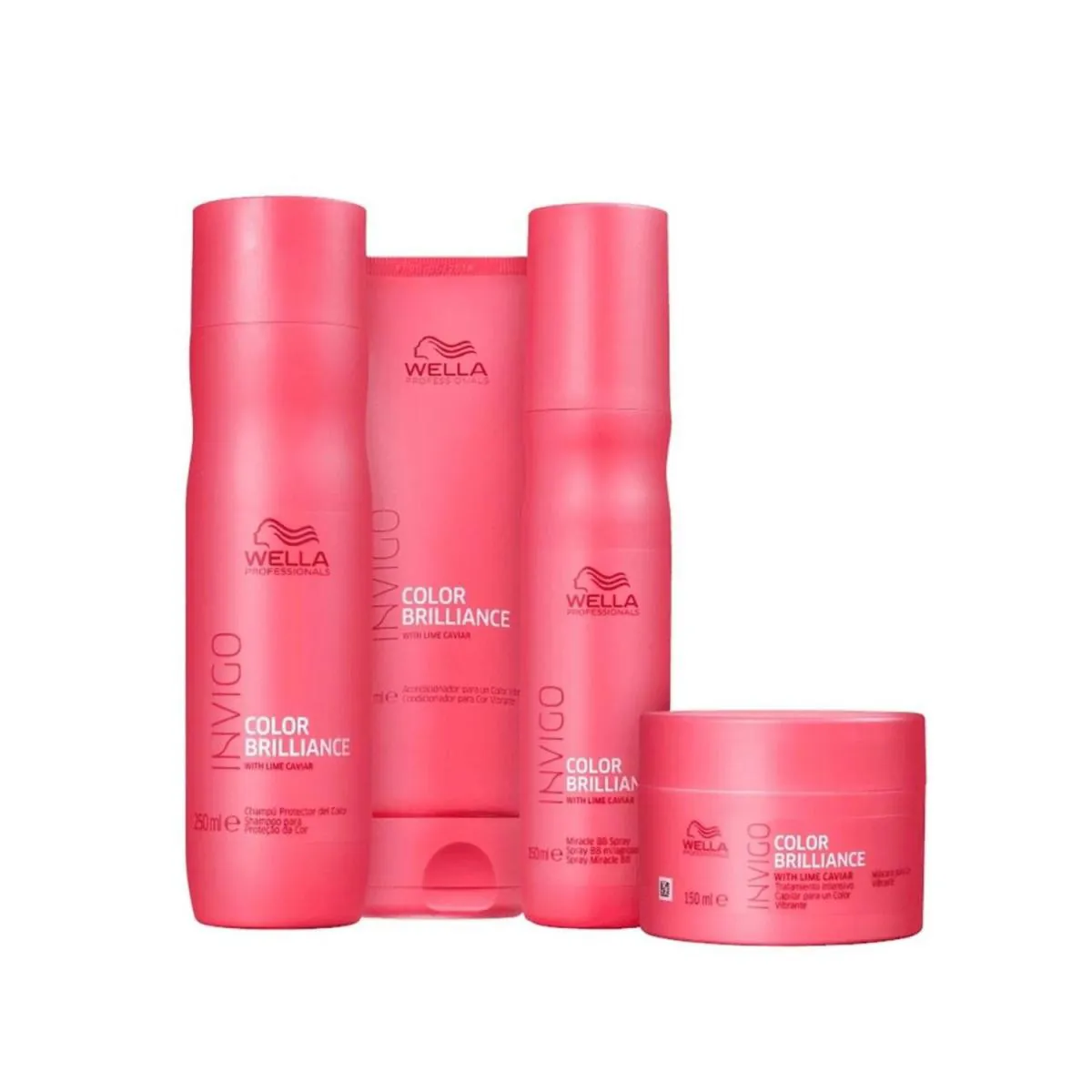 WELLA COLOR BRILLIANCE KIT SHAMPOO 250ML + CONDICIONADOR 200ML + MASCARA 150ML + LEAVE-IN 150ML