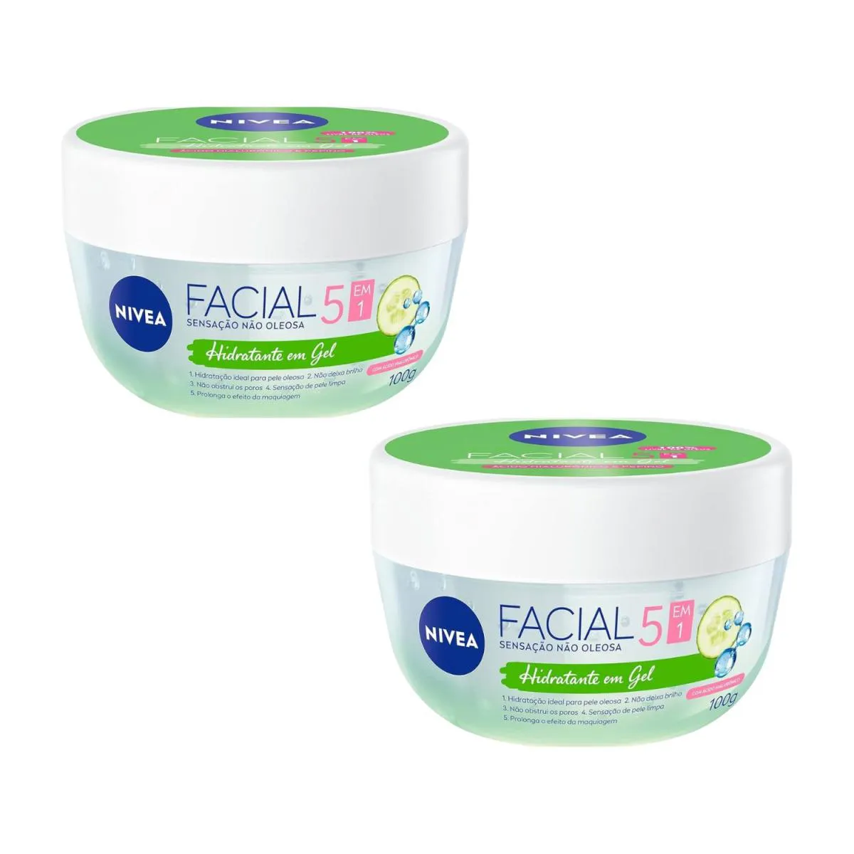 KIT C2 HIDRATANTE GEL 5 EM 1 FACIAL PELE OLEOSA 100G – NíVEA