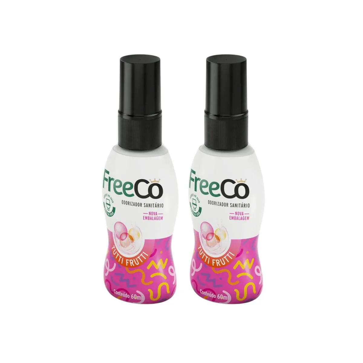 KIT C2 ODORIZADOR SANITáRIO TUTTI FRUTTI 60ML – FREE BRANDS