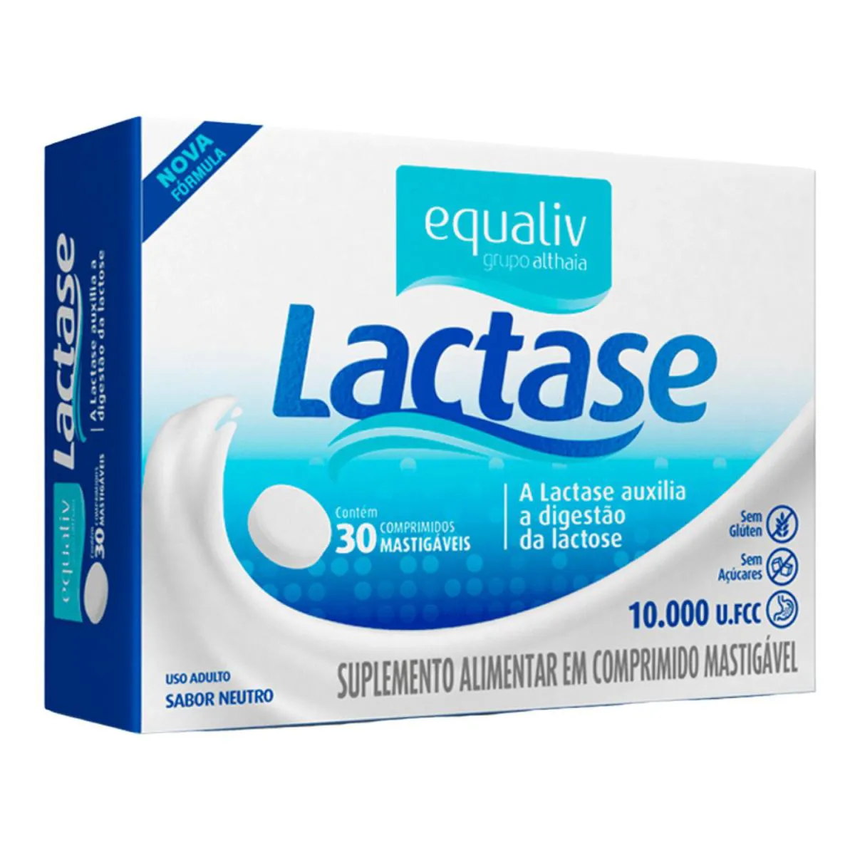 SUPLEMENTO LACTASE 10.000 U.FCC COM 30 COMPRIMIDOS - EQUALIV