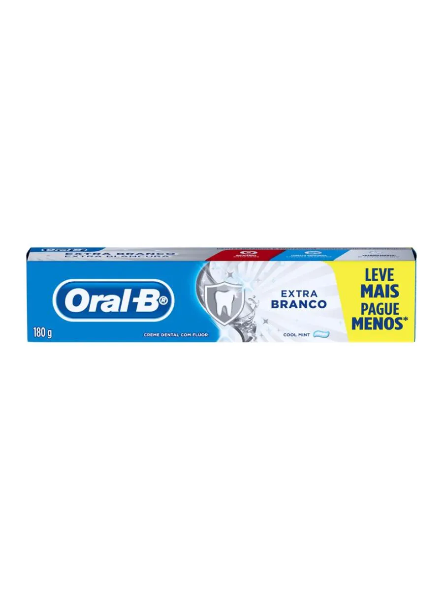 CREME DENTAL ORAL B EXTRA BRANCO 180G