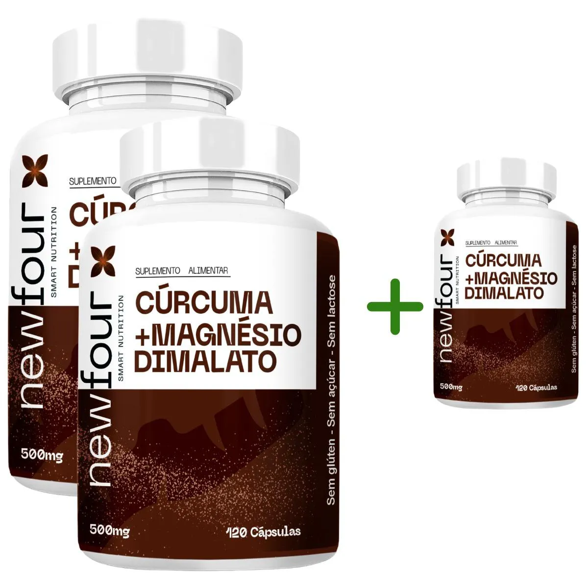 CÚRCUMA COM MAGNÉSIO DIMALATO COMPRE 2 LEVE 3 COM TOTAL DE 360 CAPSULAS