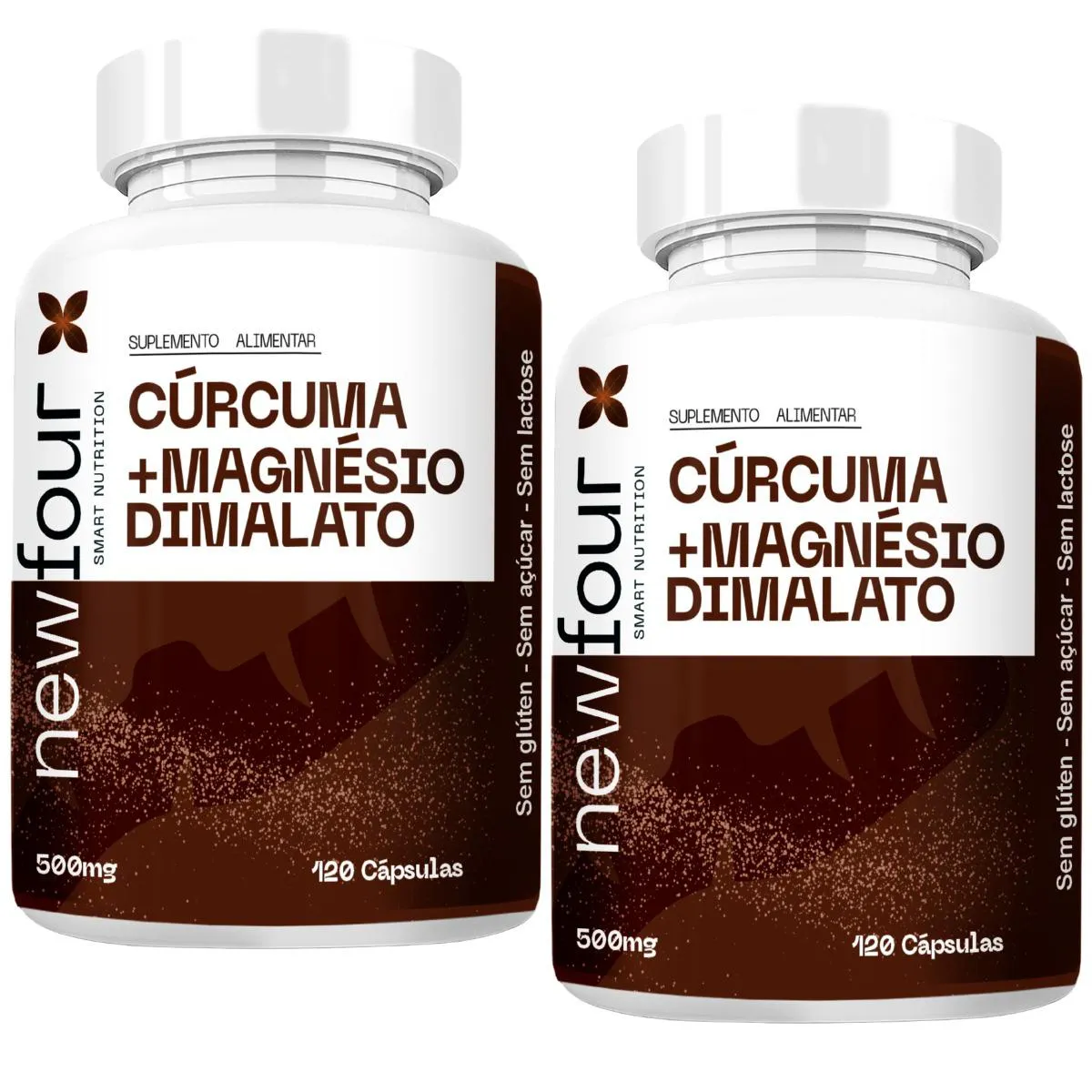 CÚRCUMA COM MAGNÉSIO DIMALATO KIT COM 2 POTES COM TOTAL DE 240 CAPSULAS