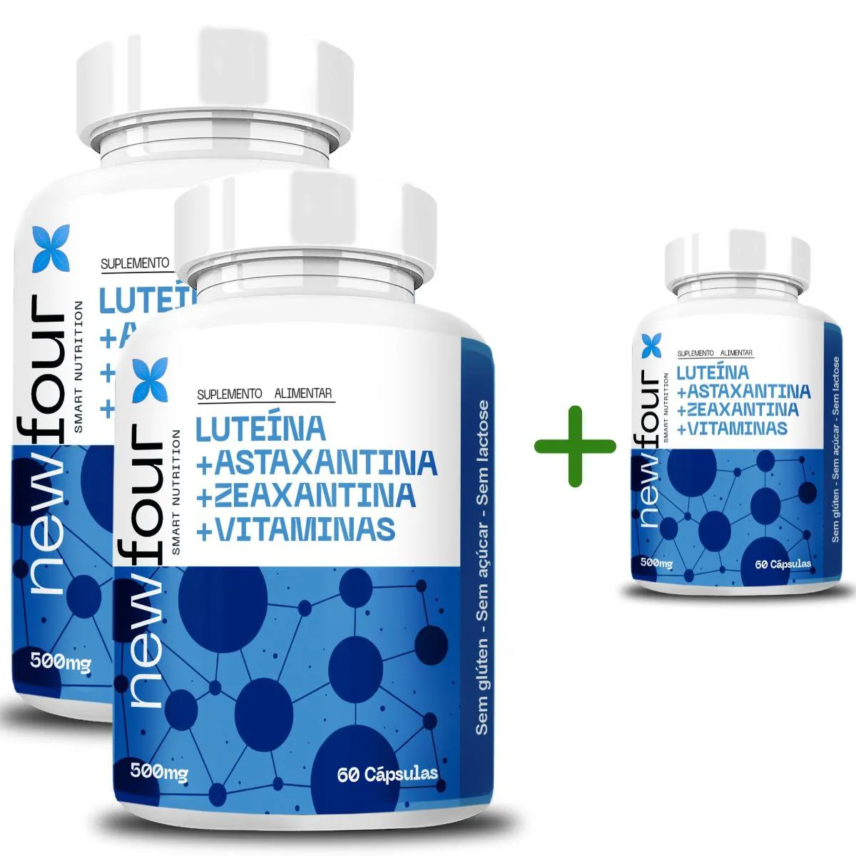 LUTEÍNA + ASTAXANTINA + ZEAXANTINA +VITAMINAS COMPRE 2 LEVE 3 COM TOTAL DE 180 CAPSULAS