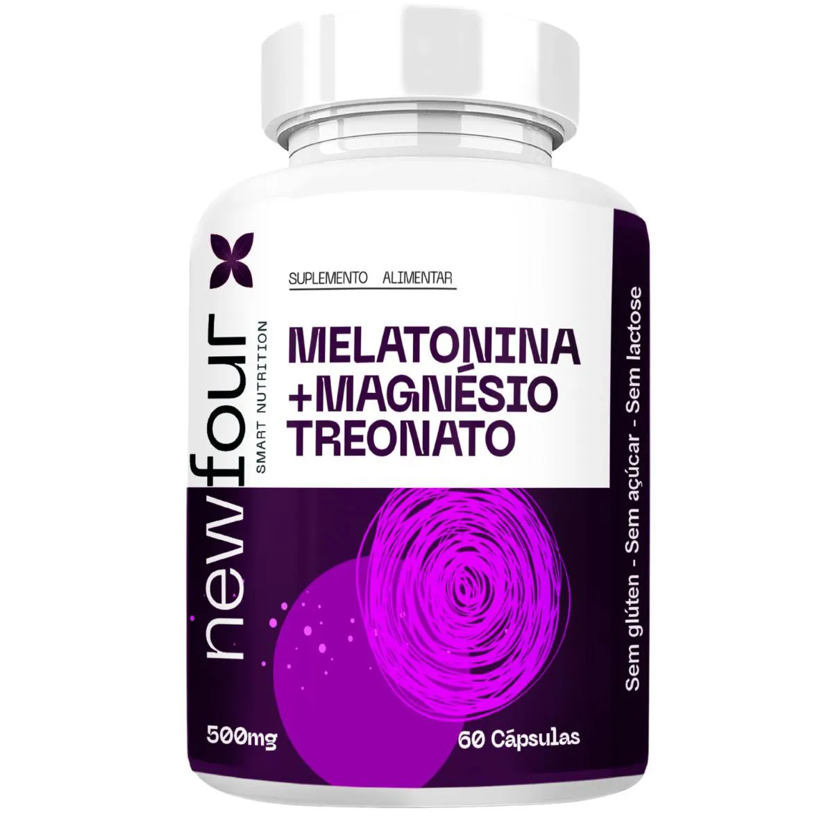MELATONINA + MAGNÉSIO TREONATO 60 CAPSULAS POTE BRANCO