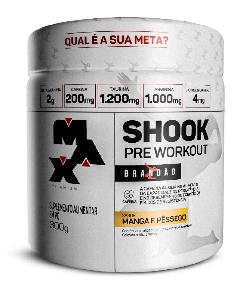 PRé-TREINO SHOOK MAX TITANIUM - 300G Manga E Pêssego