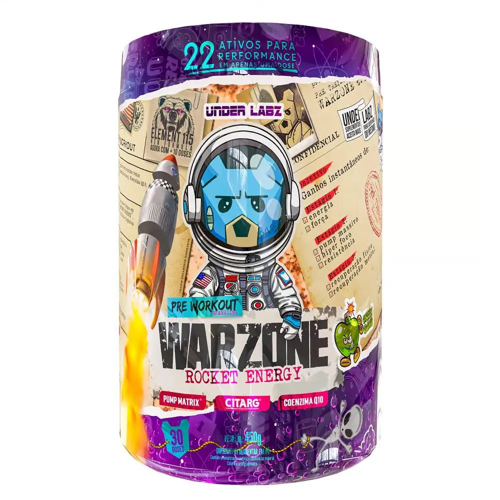 PRé TREINO WARZONE ROCKET ENERGY GREEN BOMB 450G - UNDER LABZ
