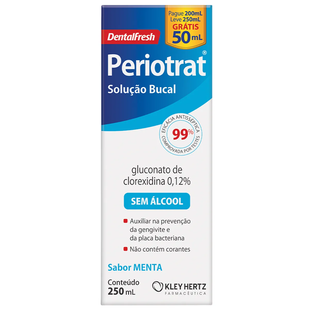 Solução Antisséptica Bucal Periotrat Sem Álcool com 250ml