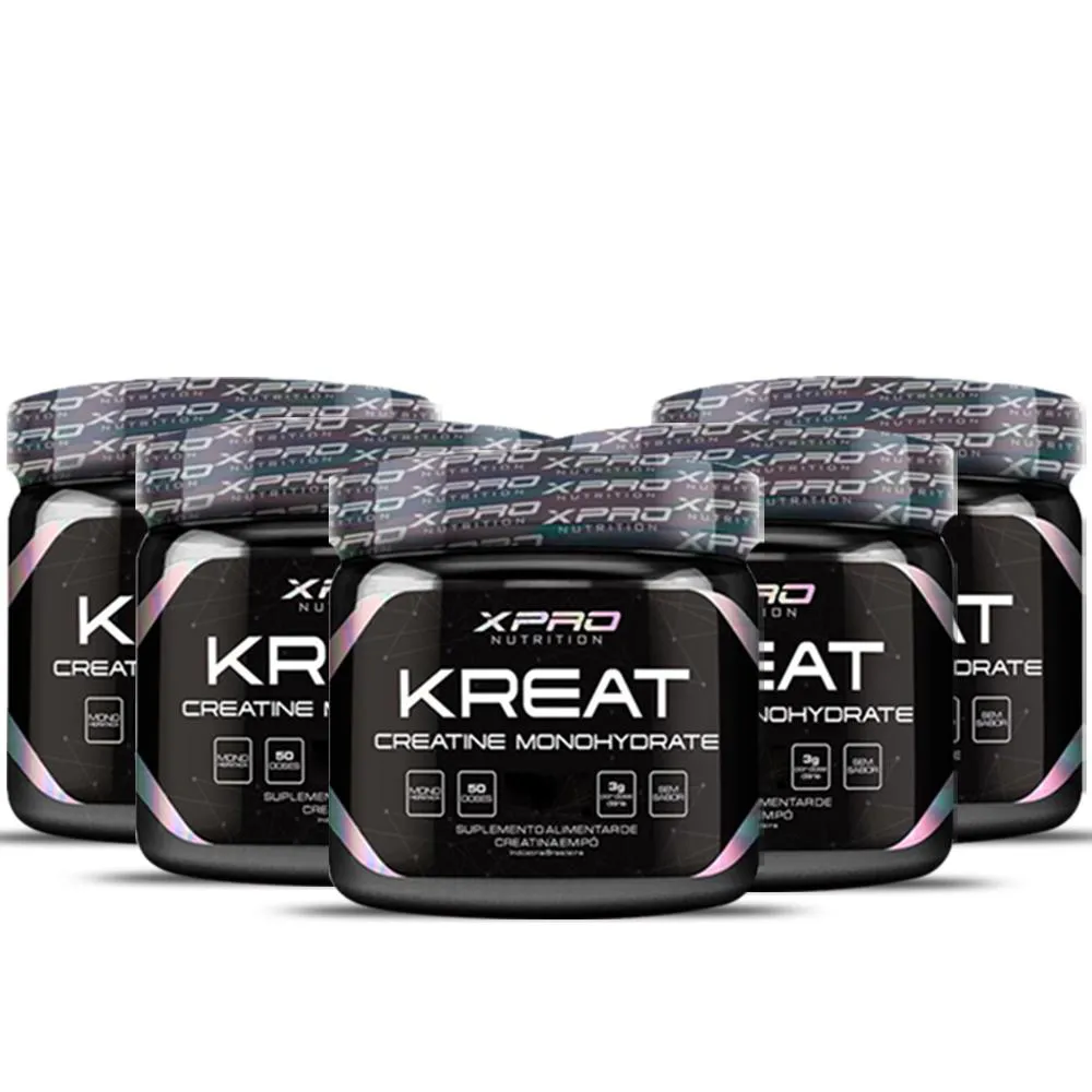 KIT 5X DA MELHOR CREATINA KREAT 150G - XPRO NUTRITION