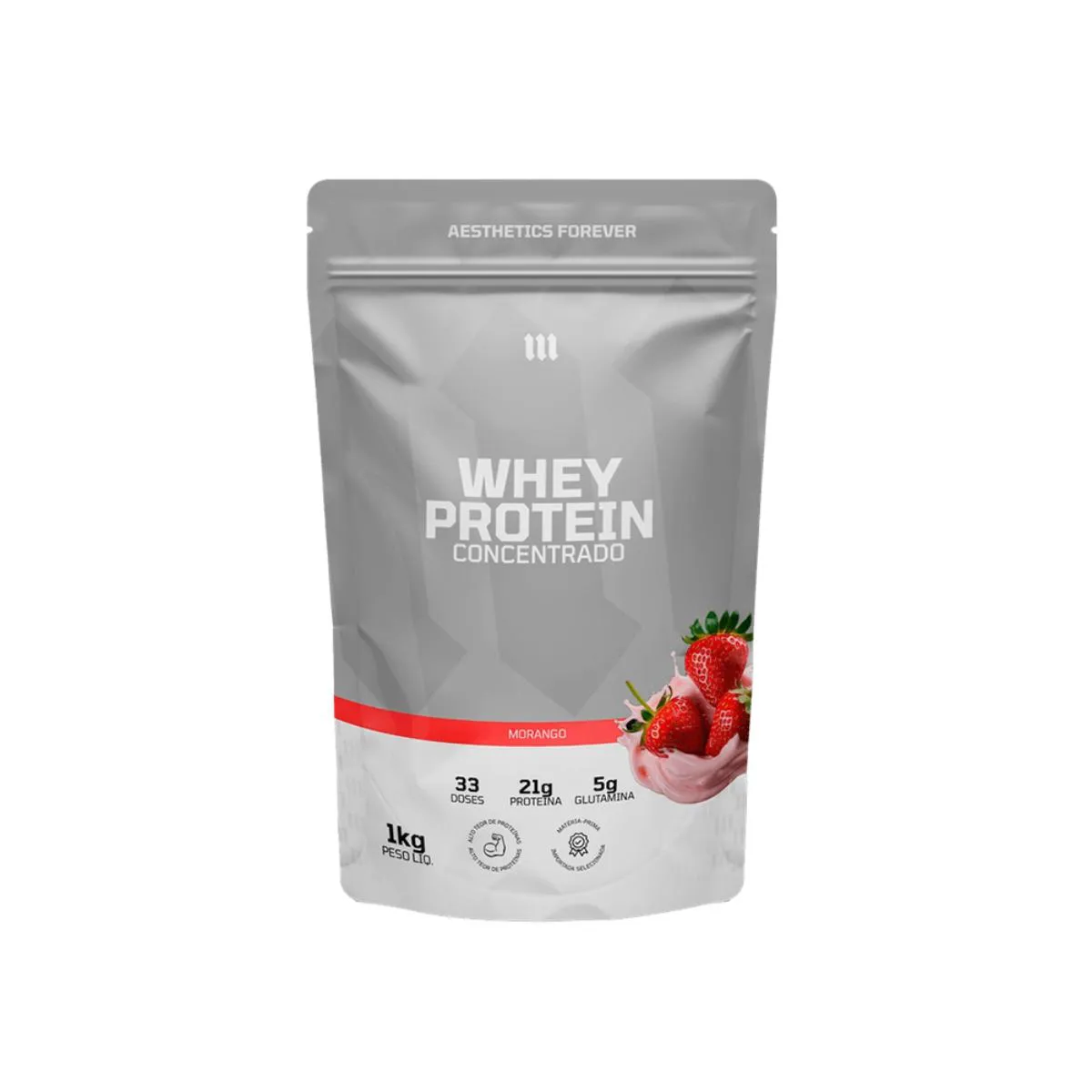 WHEY PROTEIN CONCENTRADO REFIL 1KG - MITH OFICIAL Morango