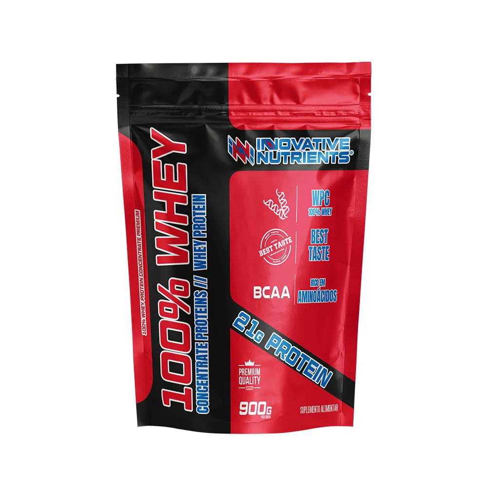 WHEY PROTEIN 100% 900G - INOVATIVE SUPLEMENTOS 100 Whey Protein Innovative Nutrients RF 900g Coco