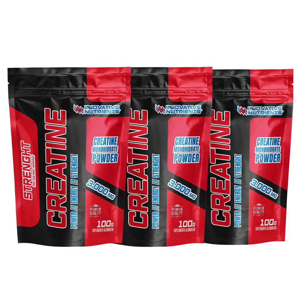 KIT 3X CREATINA MONOHIDRATADA 100G - INOVATIVE SUPLEMENTOS