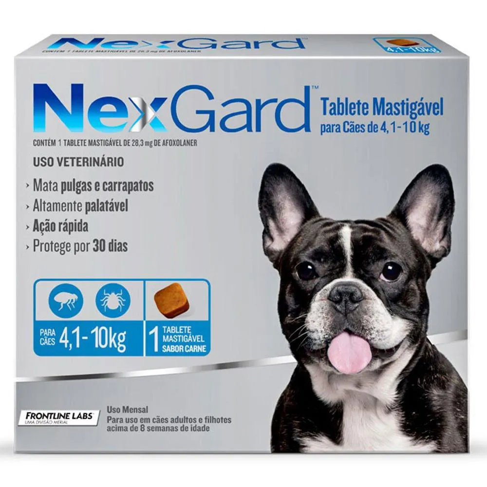 Nexgard Cães de  4kg a 10kg - 1 Tablete Mastigável