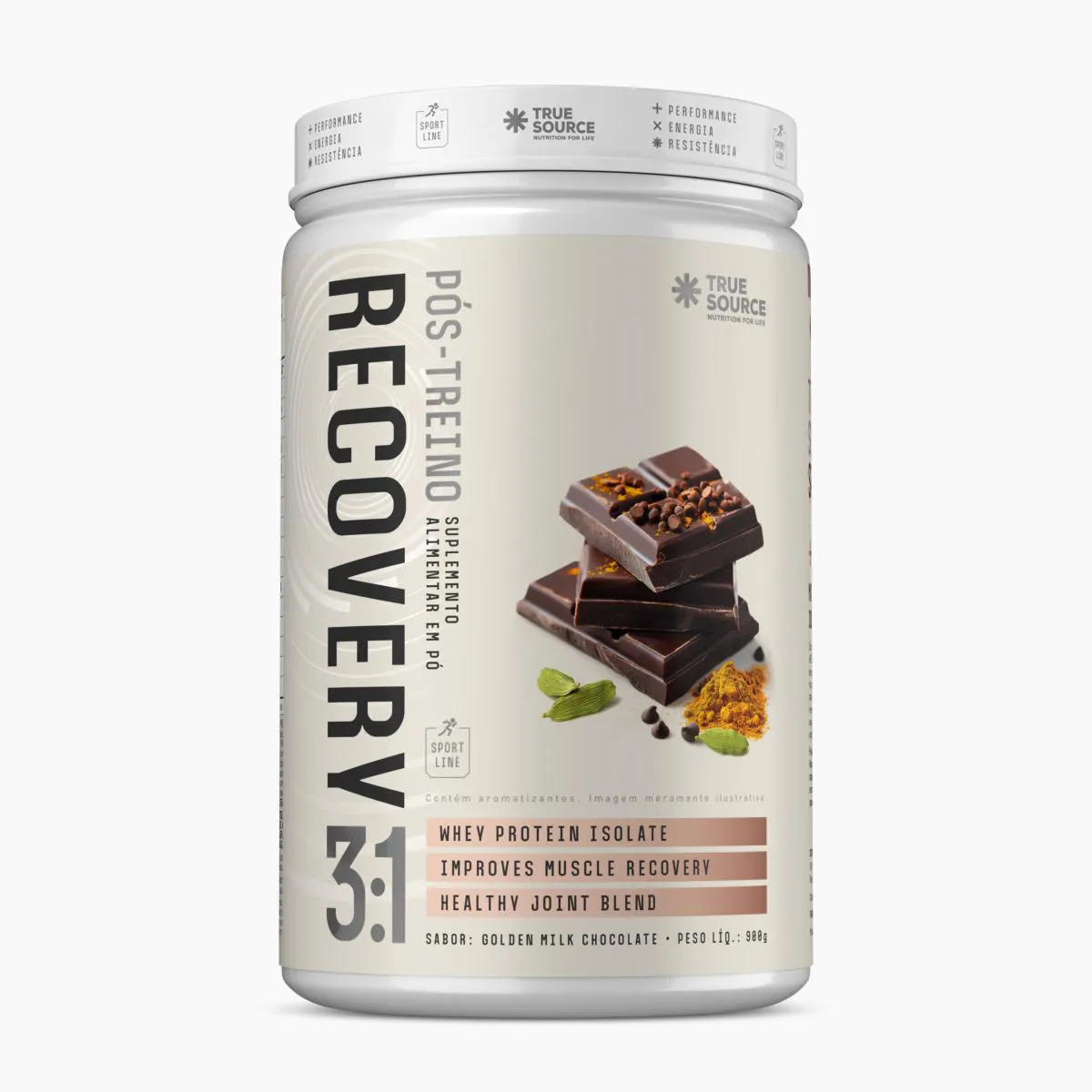 PóS-TREINO RECOVERY GOLDEN MILK CHOCOLATE 900G TRUE SOURCE