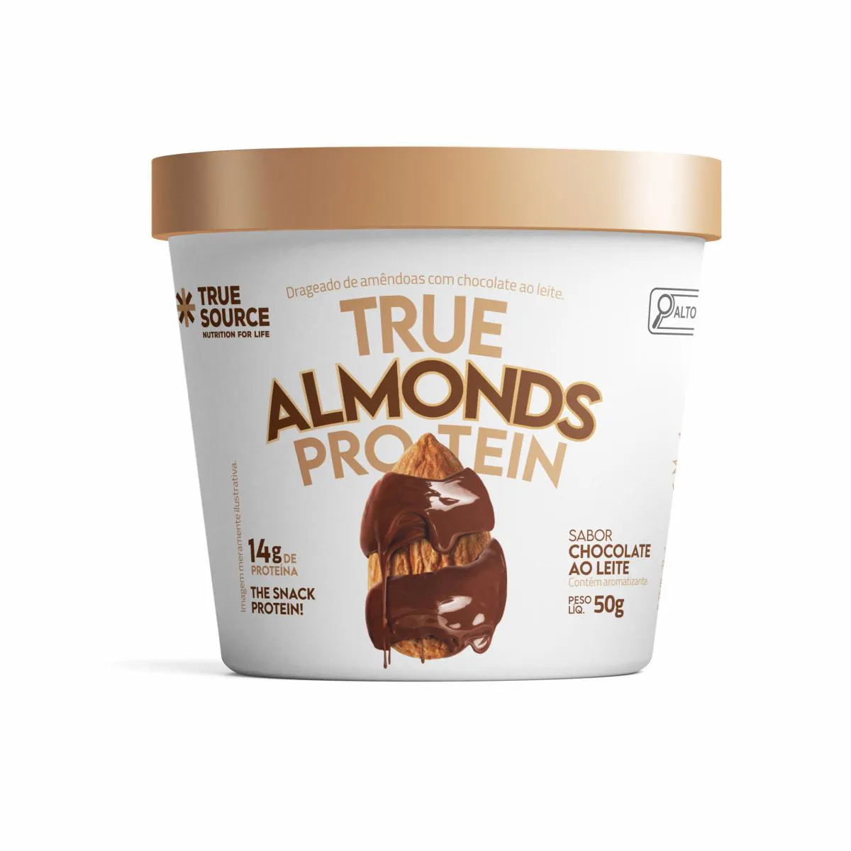 TRUE ALMONDS PROTEIN CHOCOLATE AO LEITE 50G TRUE SOURCE