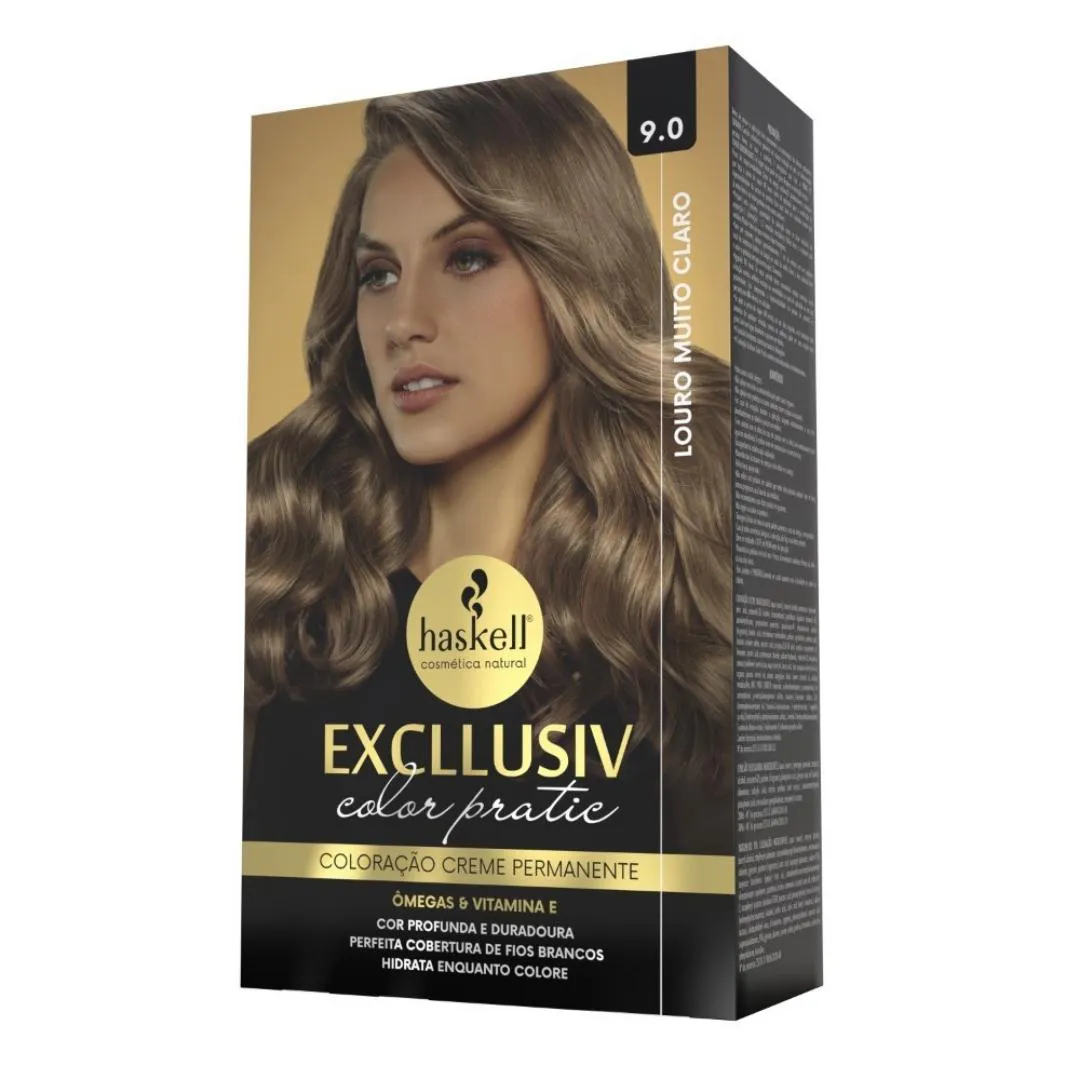 KIT COLORAçãO HASKELL COLOR PRATIC 9.0 LOURO MUITO CLARO