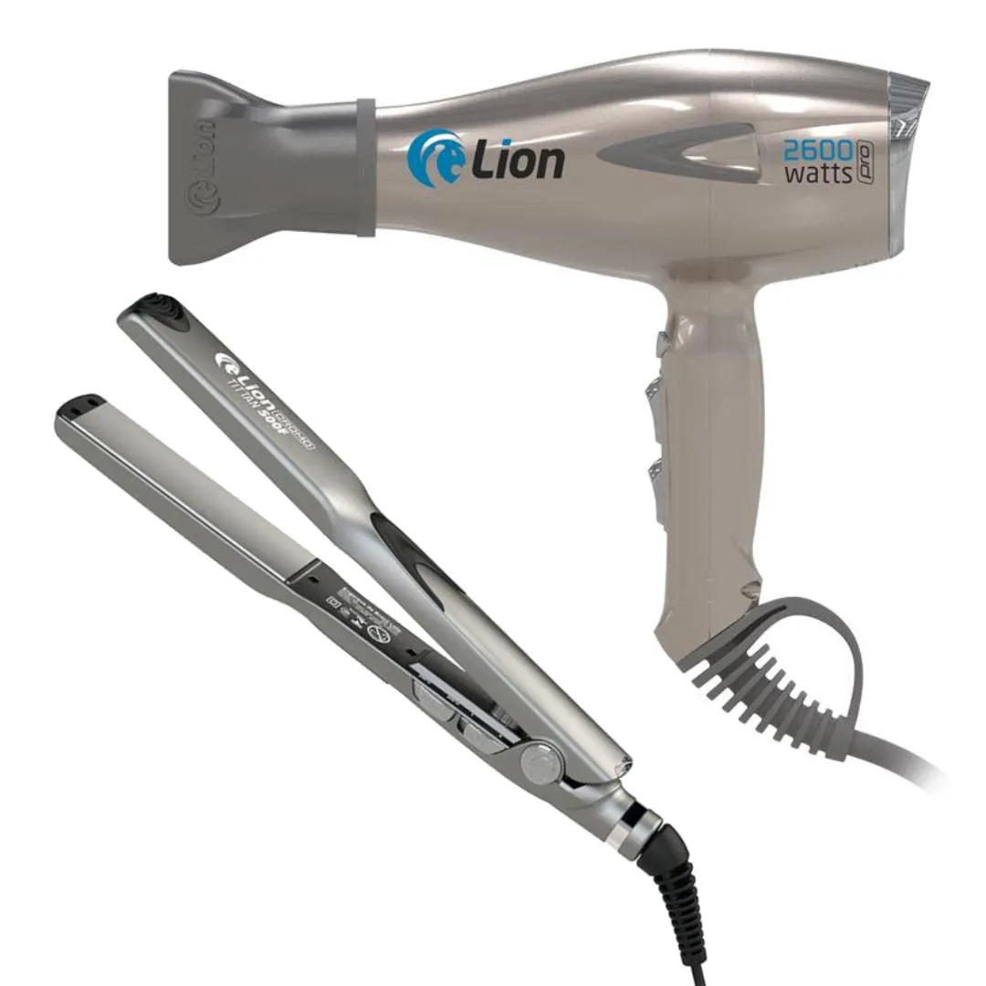 KIT LION SECADOR TUTTI PRO 2600W + PRANCHA TITTAN 500F
