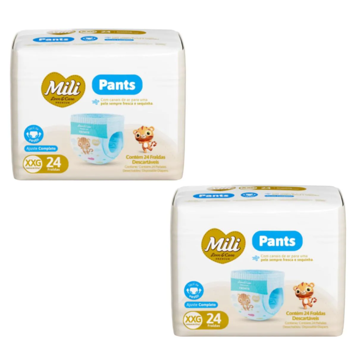 KIT C2 FRALDA PANTS PREMIUM XXG C24 - MILI LOVE&AMP;CARE
